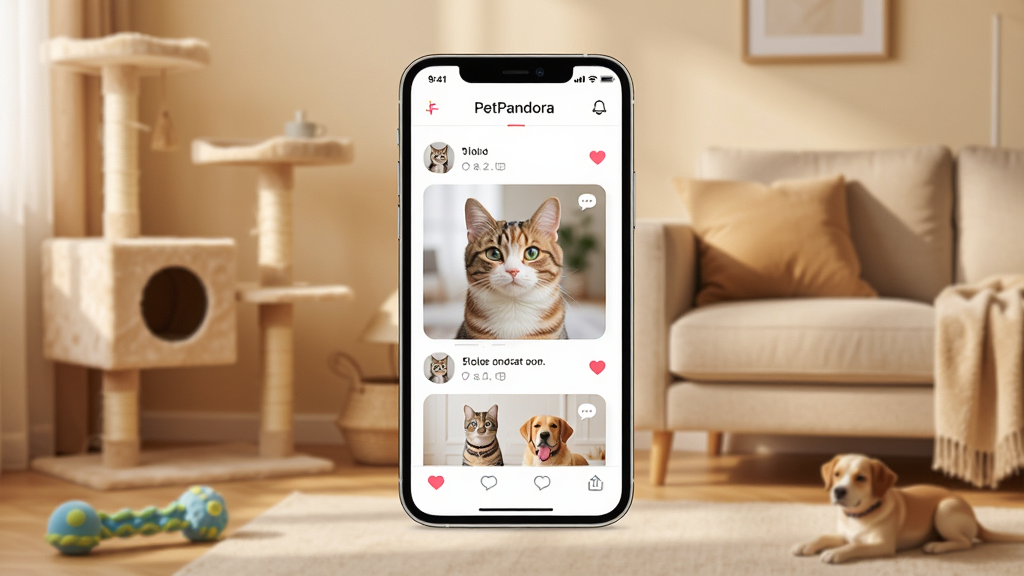 һ��չʾPetPandora��������App���Ľ���ĸ���ͼ������������һ���ִ���Լ���������ֻ����ֻ���Ļ����ʾ�ų�����������Ϣ�����пɰ���è��͹�������Ƭ��Ƭ���Ա��а��ĺ����۵�Сͼ�꣬��������ܰ��ůɫ��������������è���ܺ͹������Ϊ��׺��������������Ȼ�����ʸɾ��������޶�������Ԫ��