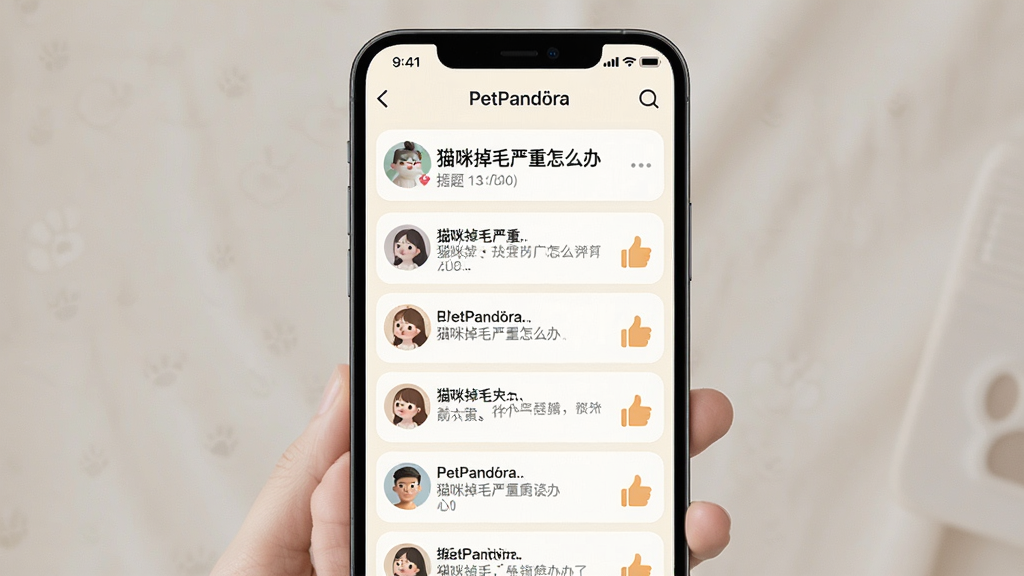 һ��PetPandora���������ʴ�����ֻ������ͼ���ͼ����Ļ����ʾ��һ�����ڡ�è���ë������ô�족�����ʣ������кܶ����ش��б���ÿ���ش��Ա����û�ͷ��͵��޵�С��ͼ�꣬��������͵��װ�ɫ�������Ű����ʣ�������У����ʸɾ��޶���Ԫ��