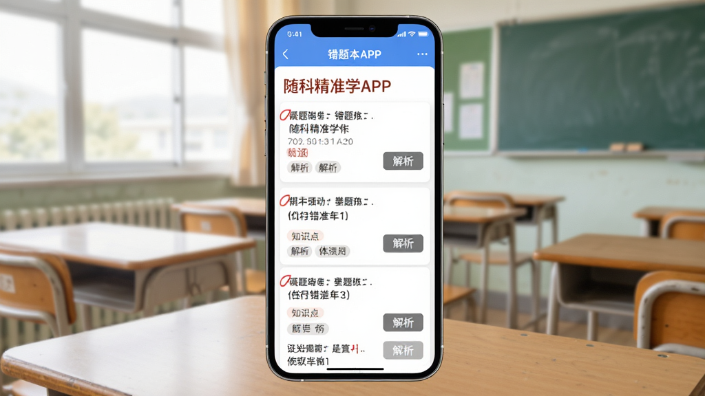 ��ƾ�׼ѧAPP�Ĵ��Ȿ���棬�ֻ���Ļ��ʾ�����б���֪ʶ���ǩ��ÿ�����Ա��к�ɫ��Ǻͽ�����ť�������ǽ��ҿ����������������������ʸɾ��������޶���Ԫ��