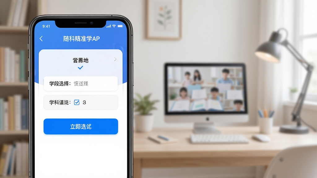 ��ƾ�׼ѧAPP��������ҳ�棬�ֻ���Ļ��ʾѧ��ѡ���ѧ�ƹ�ѡ���棬����������������ť��Ŀ�������Ǽ�������ѧϰ���������ʸɾ����޶���Ԫ��