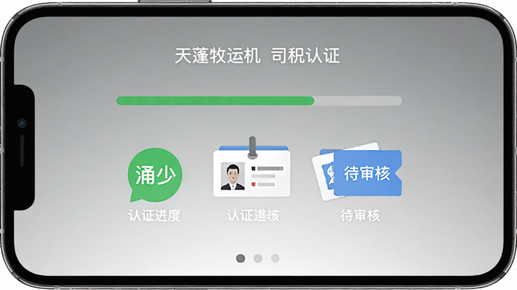 ��������˾��APP˾����֤ҳ�棬�ֻ���Ļ��ʾ��֤���Ⱥ����ϴ���֤��ͼ�꣬��������ɫͨ����ʶ����ɫ����˱�ʶ�����岼�������������Ǽ��Ļ�ɫ���䣬���ʸɾ����޶���װ��