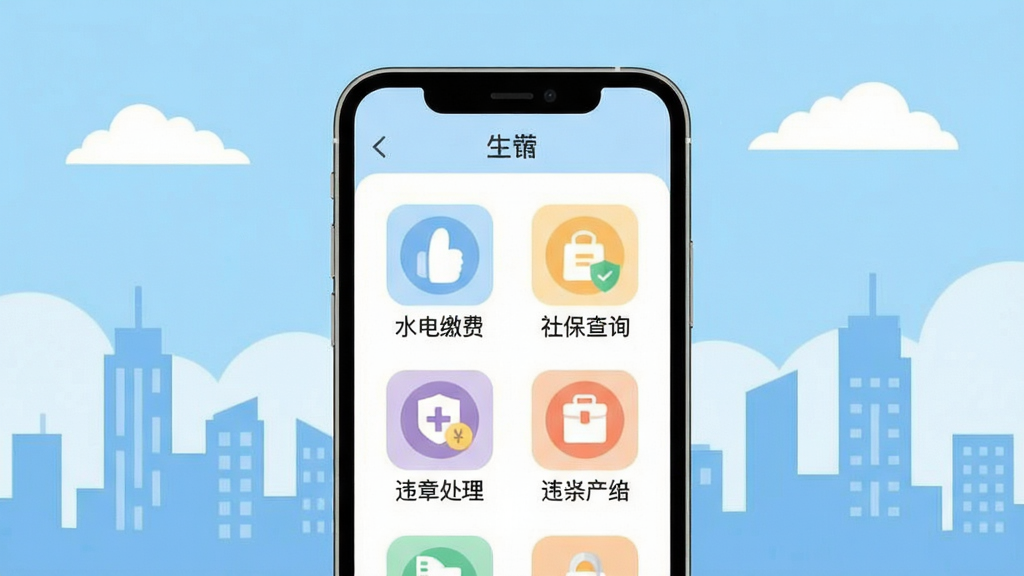 �ҳ�App�������ҳ���ͼ���廭�������������ֻ�����չʾˮ��ɷѡ��籣��ѯ��Υ�´�����ͼ���������У������ǳ��м�Ӱ��������ƣ�������±�ƽ��ɫ����ͣ�ϸ�����������ʸɾ����޶���Ԫ��