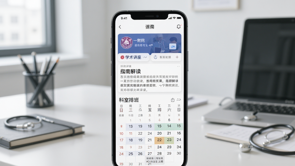 �ô�һ��Ժҽ����APP��ѧ�����Ϳ����Ű������ֻ�չʾͼ�������������ֻ���Ļ���ϰ벿����ʾѧ��������Ƭ��ָ�Ͻ�������б����°벿����ʾ�����Ű��������������Ǽ�Լ��ҽ���칫��������ִ����Ű����������ʸɾ����޶���Ԫ��