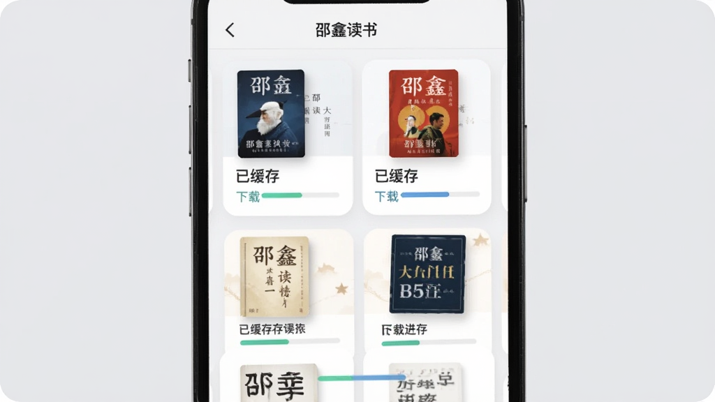 ���ζ������߻������ҳ�棬����չʾ�ֻ���Ļ�������Ŷ౾�鼮���濨Ƭ��ÿ�ſ�Ƭ�·���ʾ�ѻ����С�����ؽ����������������ζ���ı�����������Ϊǳ��ɫ������Ϊ�����б�ʽ������ִ���Լ��ϸ��Բ�󣬻��ʸɾ��޶���Ԫ��