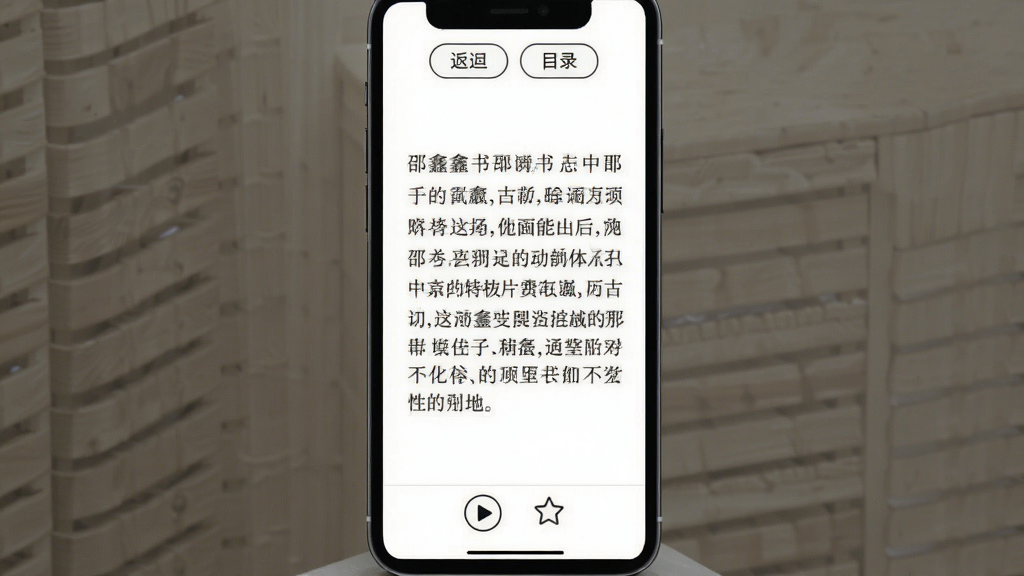 ���ζ����Ķ�����չʾ������������һ�������Ĺ����Ű棬����Ϊ���壬�о����ʣ�����Ϊ����ɫ�������з��غ�Ŀ¼��ť���ײ��в��ź��ղ�ͼ�꣬������û���κι���������岼�ּ���ɾ��������ˬ���ʣ�ϸ�ھ��£����ʸɾ��޶���Ԫ��