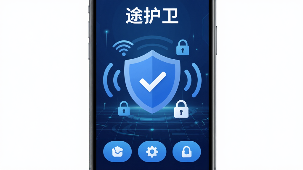 ;����App������չʾ���ֻ���Ļ������ʾһ����ɫ����ͼ�꣬�������жԹ���ǣ���Χ����WiFi�źŲ��ƺ�����ͼ�꣬����Ϊ����ɫ����Ƽ������񣬶�������';����'���ײ��������ܰ�ťͼ�꣬��ƽ����Ʒ��ϸ��Բ��ɾ������������޶���Ԫ��