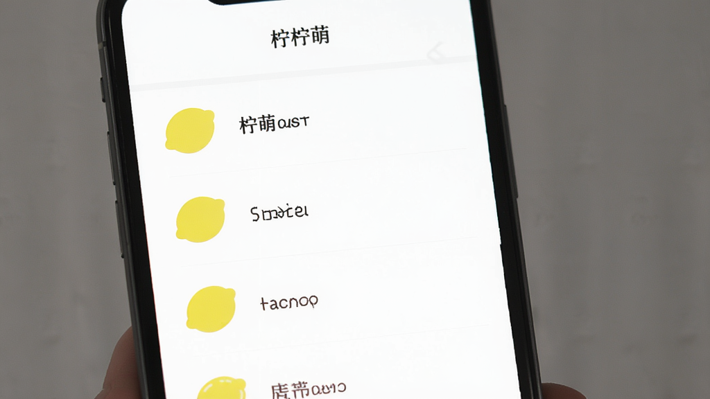 一只柠萌 应用界面截图,画面展示一个手机屏幕,屏幕里是极简风格的功能列表,没有广告横幅,背景是纯白色,图标是圆润的柠檬黄色,风格干净整洁,画质清晰,无多余元素