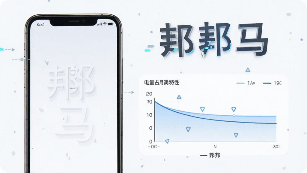 一张展示“邦邦马”软件低资源占用特性的示意图,画面中有一部手机和一块显示电量消耗曲线的图表,曲线平缓,旁边有“邦邦马”文字标识,风格科技简洁,画质清晰,无多余元素