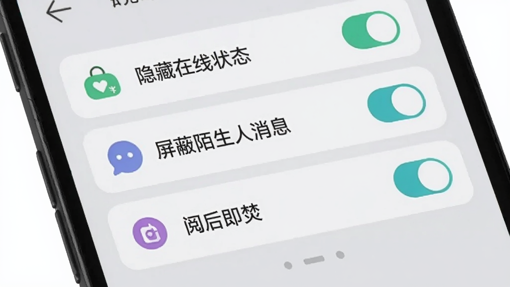 ���ٽ�����˽���ý��棬�ֻ���Ļ��ʾ�������ѡ������������״̬������İ������Ϣ���ĺ󼴷٣�ÿ��ѡ�����м��ͼ�꣬����ǳ��ɫ������ƽ������������