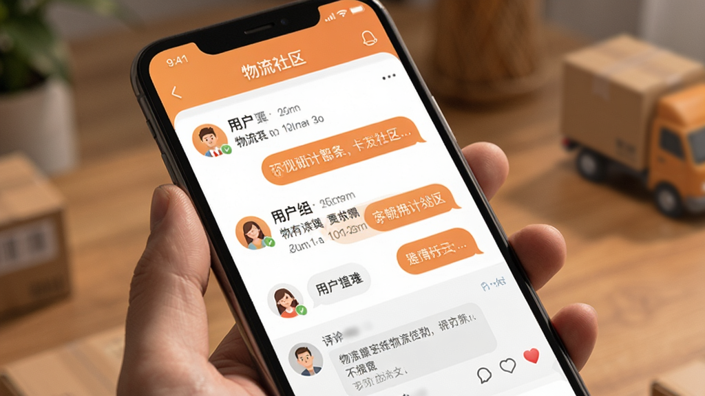 ����ͷ��APP�����������棬��ʾ�û������б���������������ͷ����������ݣ�ůɫ�����ֻ���Ļչʾ