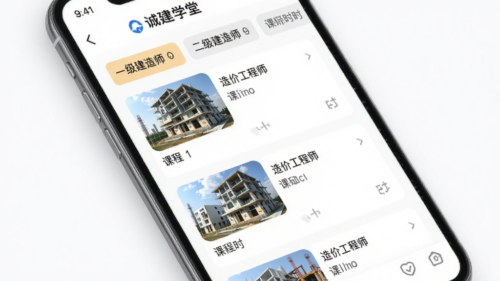 һ��չʾ�Ͻ�ѧ��APP�γ��б�ҳ����ֻ���ͼ���ͼƬ����Ļ����ʾһ������ʦ����������ʦ����۹���ʦ�ȿγ̷����ǩ��ÿ���γ���������ͼ�Ϳ�ʱ��������Ϊ��ɫ��಼�֣������ˬ�����ʸɾ�