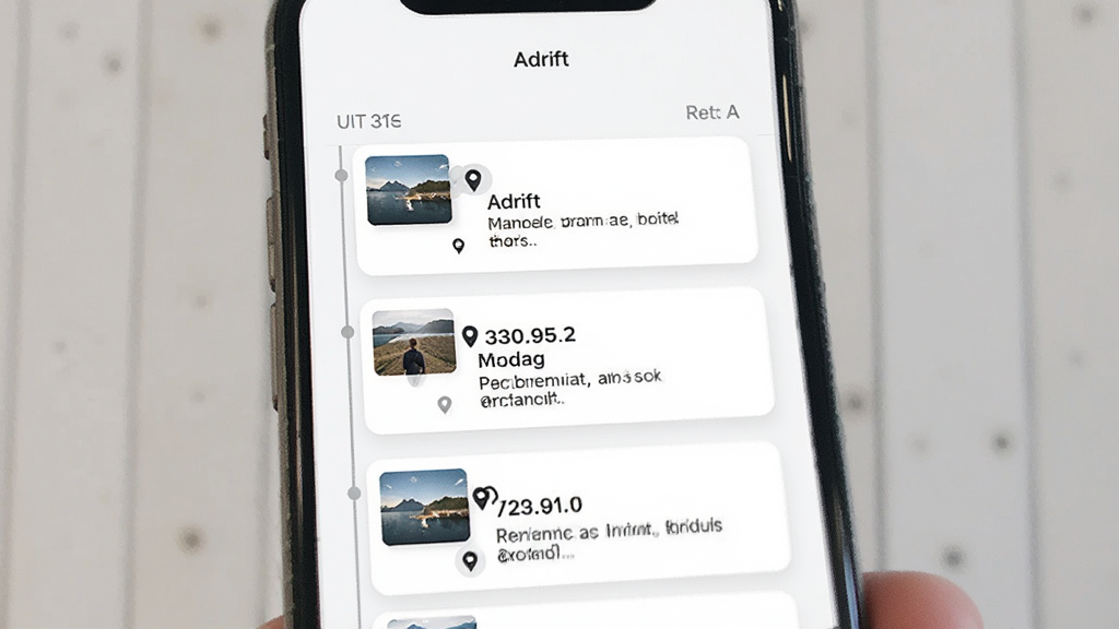 Adrift ʱ�����Զ��������棬�ֻ���Ļ��չʾ�����ڷ����ʱ���߿�Ƭ��ÿ�ſ�Ƭ����Сͼ���ص����ƺͼ�����֣�����Ϊ��ɫ�������С�Adrift��С�֣���������ִ������������޶���Ԫ��