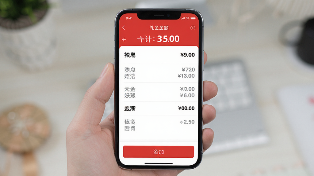 �����App�����棬�ֻ���Ļ��ʾ�������б��������кϼƽ��м�������������������Ŀ���ײ������Ӱ�ť�����������ˬ��࣬��ɫ�������ɫ��׺����ƽ����Ʒ�񣬻��������ɾ��޶���Ԫ��