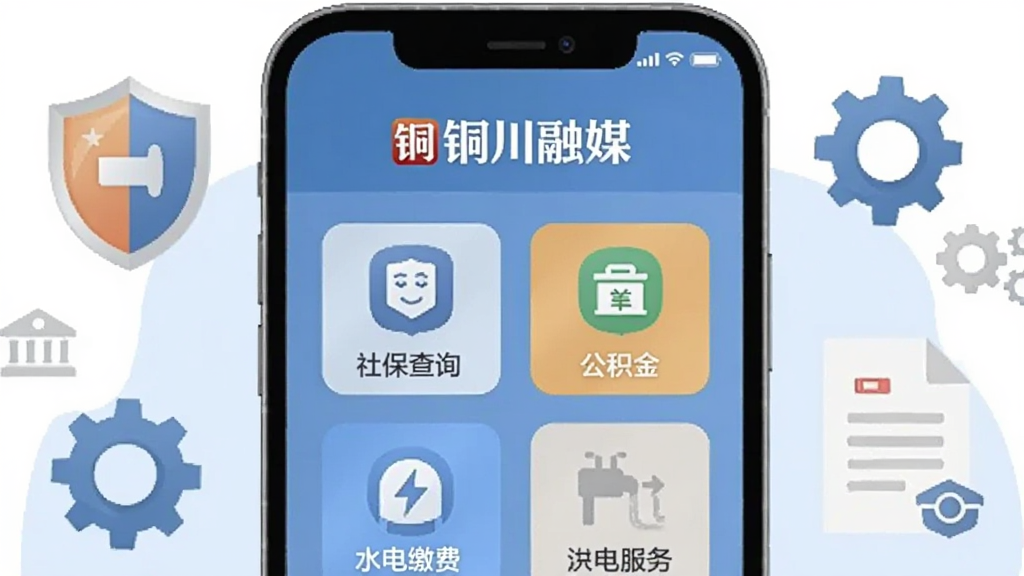 һ��AI���ɵĲ廭������������һ���ֻ���Ļ����Ļ����ʾ�š�ͭ����ý���ı������ҳ�棬ҳ�����С��籣��ѯ�����������𡱡���ˮ��ɷѡ���ͼ�갴ť���ֻ���ΧƯ���Ŷ��ơ����֡��ļ��������������ı�ƽ��ͼ�ꡣ����ͻ��������Χ���ֻ�չ�������Ϊ��ƽ���Ƽ��廭��ϸ���ϣ�ͼ����Ƽ���׶������ʸɾ���ɫ����ͣ��޶���Ԫ�ء�