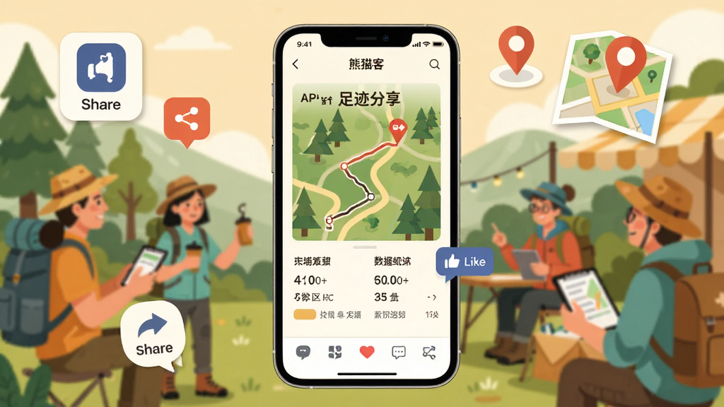 ��è��APP�㼣�����������������棬�ֻ���Ļ��ʾһ�����ɵ��㼣��������·�ߵ�ͼ������ͳ�ƣ��Ա����罻����ͼ��������������ݣ�����Ϊ���Ⱞ���߾ۻ᳡�������沼��Ϊ�ֻ����У���Χ��������Ȧ����ͼ�����ͼ��ǣ���ƽ�廭���ɫ����ů��ϸ�ڷḻ�����ʸɾ��޶���Ԫ��