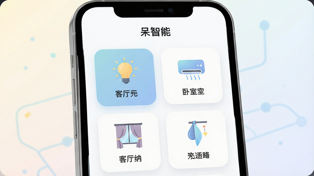 һ��չʾ������App���Ľ������ͼ��������һ���ִ���Լ���������ֻ�����Ļ����ʾ�Ŵ�����App����������壬������п����ƹ⡢���ҿյ��������������豸ͼ�꣬�����������Ű���ÿ�Ƭʽ��ƣ����Ϊ��ƽ���Ƽ��У�ϸ����ͼ��Բ���������������ʸɾ��޶���Ԫ�أ�����Ϊǳɫ���䡣
