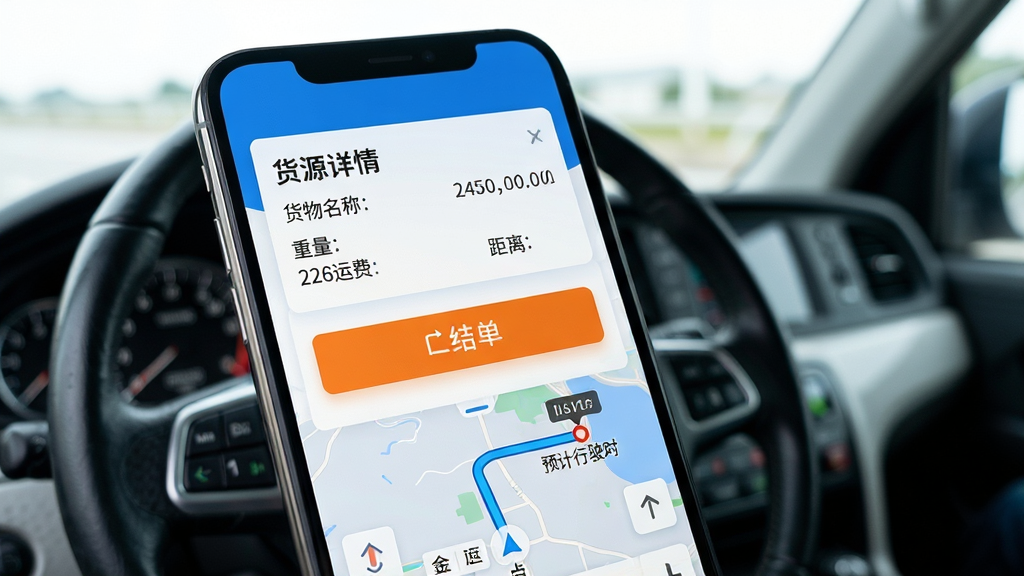 ������˾�������뵼�����ܽ��棬����չʾ�ֻ���Ļ��д����Ļ�ϰ벿���ǻ�Դ���鿨Ƭ�����������ơ��������˷Ѻ;��룬�м���һ����Ŀ�ĳ�ɫ������ť���°벿���ǵ�ͼ����·��ͼ��ʾ����յ��Ԥ����ʻʱ�䣬����Ϊ��ʻ���ӽǣ������̺��Ǳ����黯���������дʵ�Ƽ��У�������ɫ�������ʸɾ��޶���Ԫ��