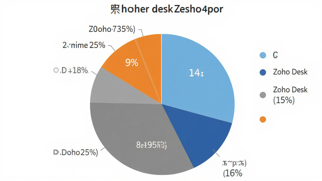 Zoho Desk �û�����ֲ���״ͼ��ͼ����ʾ��ͬ�����ռ�ȣ���ɫ�ֱ�Ϊǳ������������ɫ����ɫ��������ɫ����������ݿ��ӻ������ֱ�ǩ���������ʸɾ��޶���Ԫ��