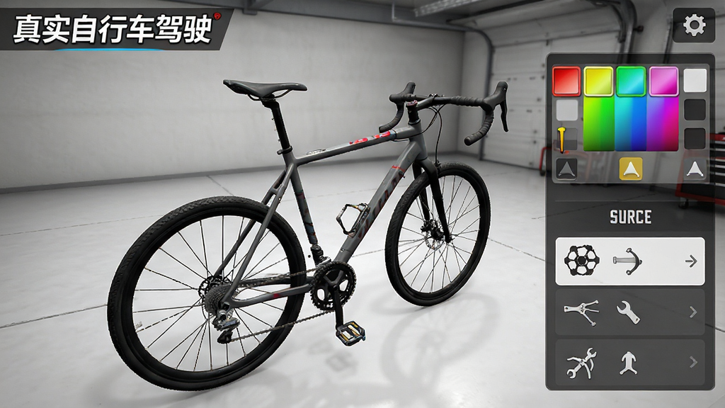 һ����ʵ���г���ʻ��Ϸ�ڵĳ����װ�����ͼ��������չʾ��һ�����״̬�����г����Ա�����ɫѡ�������������ѡ���Ļ���С���ʵ���г���ʻ����logo�������Ƽ��У���������