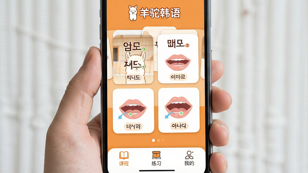 һ��չʾ�ֻ���Ļ�Ļ��棬��Ļ����ʾ���պ���App�������棬�����С����պ�����ֱ�ʶ���м��Ǻ�����ĸѧϰ��Ƭ�ͷ�������ʾ��ͼ���ײ��пγ̡���ϰ���ҵ�����ѡ���������ɫΪů��ɫ�Ͱ�ɫ��������¿ɰ������ʸɾ����޶���Ԫ��