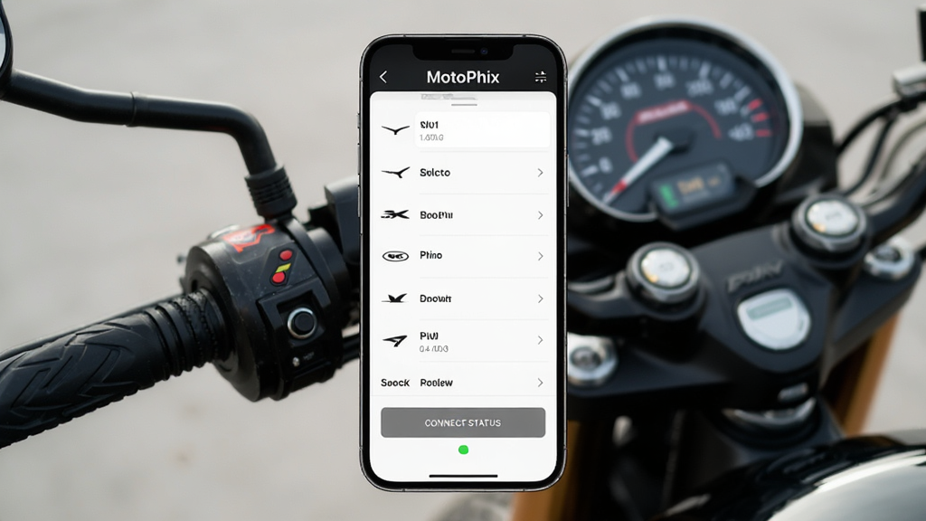 MotoPhix ����ѡ����棬�ֻ���Ļ��ʾĦ�г�Ʒ���б�������״̬��������Ħ�г����ֺ��Ǳ��̣�������ִ������ʸɾ����޶���Ԫ��