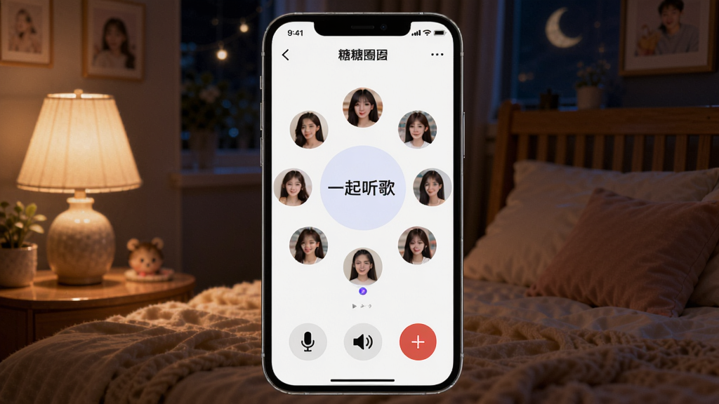 ����Ȧ���������ҽ��棬����������һ���ֻ����ֻ���Ļ����ʾ����ȦApp����������ҳ�棬ҳ�����ж���û�ͷ��Χ��һȦ���м��Ƿ�����������һ�����裬�ײ�����˷硢���������˳��Ȱ�ť����������ܰ������ҹ����������ůɫ̨�ƣ������������޶���Ԫ��