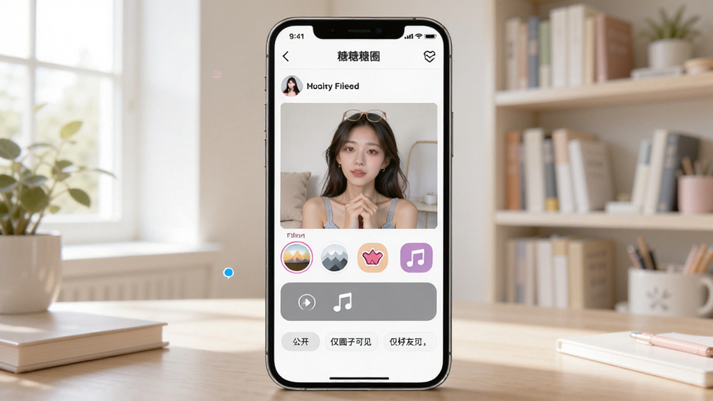����Ȧ��̬�������棬����������һ���ֻ����ֻ���Ļ����ʾ����ȦApp�Ķ�̬�༭ҳ�棬ҳ������ͼƬԤ�����˾�ѡ���ֽ��ť����������ѡ���·��й�������Ȧ�ӿɼ��������ѿɼ�����˽ѡ��������������鷿�����������������޶���Ԫ��