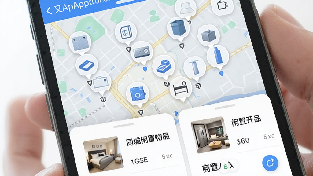 ����App������Ʒ��ͼ������棬�ֻ���Ļ��ʾ��ͼ�Ϸֲ�����ƷСͼ�꣬�ײ�������Ʒ��Ƭ�б���չʾͬ��������Ʒ������������������ɫ�����ʸɾ�