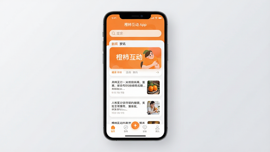 һ����ɫ������ƶ�Ӧ�ý���չʾ������Ϊ�ֻ���Ļ����ʾ��������App��ҳ�����ְ����������������в�������Ѷ��Ƭ���͵ײ����������Ű�������������ִ���ƽ����ϸ��Բ�󣬻��ʸɾ��޶���Ԫ�أ�����Ϊǳ��ɫ���䣬���ʸ��壬�ɾ���ˬ