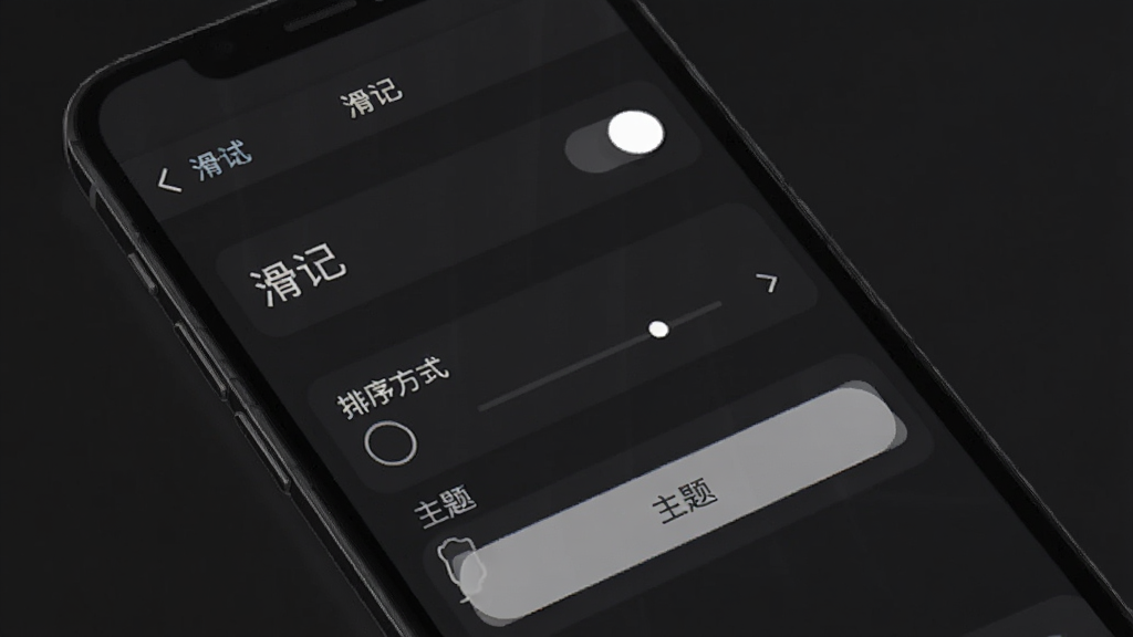 һ��չʾ�����ǡ�Ӧ�����ý����ͼƬ���������ֻ���Ļ��ʾ�����ǡ�App������ҳ�棬������ɫģʽ���ء�����ʽѡ��������л���ť������Ϊ��ɫģʽ�µĽ��棬������ִ����������������ʸɾ����޶���Ԫ��