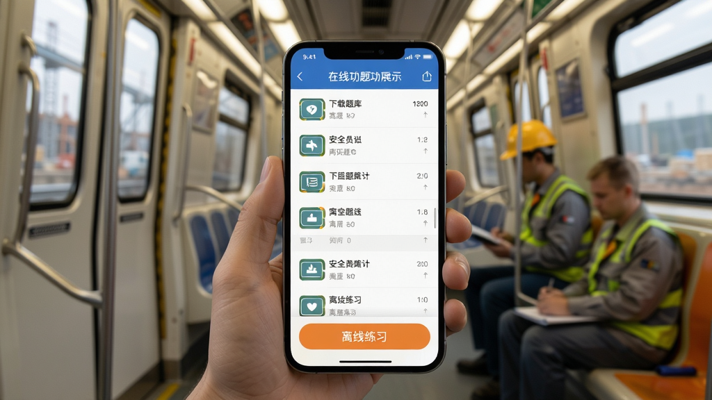 ��ȫԱ����ѧ֪��APP����ˢ�⹦��չʾ���ֻ���Ļ��ʾ����������б���������ϰ��ť������Ϊ��������򹤵���Ϣ�������������������������ͣ�����������Ȼ��