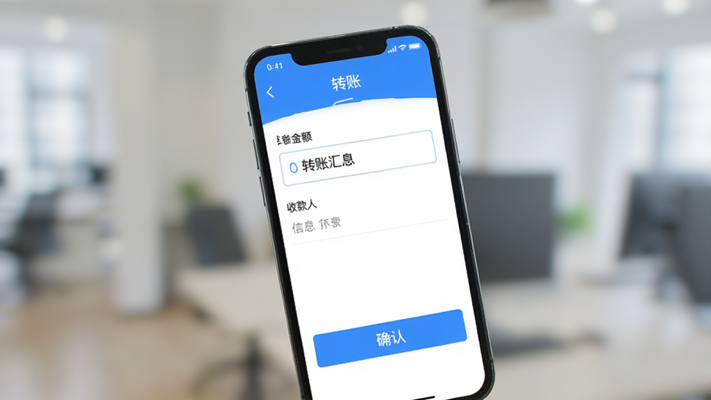 ƽ���ڴ��ܼ�App��ת�˻����棬�ֻ���Ļ��ʾת�˽���������տ�����Ϣ����Ļ�Ϸ��С�ת�ˡ��������·���ȷ�ϰ�ť��������Ƽ�࣬����ɫ��Ϊ���������黯�������������ɾ��޶���Ԫ�ء�