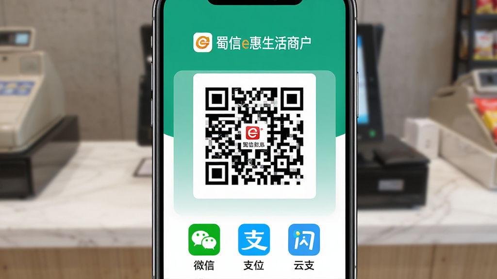 һ�Ź���չʾͼ������������һ���ֻ���Ļ��д����Ļ����ʾ������e�������̻��ľۺ��տ�����棬��ά��λ����Ļ���룬�Ϸ�������e�������̻������ֱ�ʶ���·���΢�š�֧��������������ͼ�겢�����У��������黯�ĵ�������̨���棬���������ϸ�����������ʸɾ��޶���Ԫ��