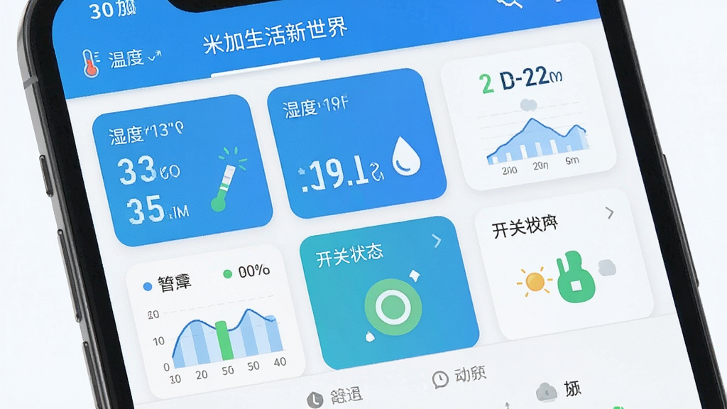 �׼����������� App �豸���ҳ�棬�ֻ���Ļ��ʾ����豸״̬��Ƭ�������¶ȡ�ʪ�ȡ�����������״̬�����ݣ�����������ͼ����࣬������ɫ�����ʸɾ���ͼƬ�����ֱ�ע���׼����������硱