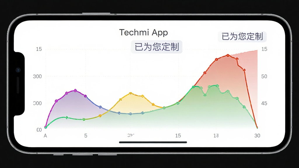 Techmi App ���Ի������������ܽ��棬�ֻ���Ļ����ʾһ����ɫ����������ͼ�������ڵ�Ƶ�͸�Ƶ�����в�ͬ���ȵ�������Ա��С���Ϊ�����ơ������ֱ�ǩ�������Ǹɾ��İ�ɫ��ͼ����������������Լ�Ƽ��У����ʸɾ��޶���Ԫ��