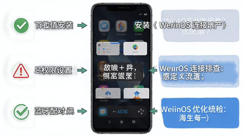 һ��չʾWearinOS���ӹ����Ų鲽�������ͼ������Ϊ�ֻ���Ļ��ͼ������˵������ϣ����ֲ���������ʽ���У��Ű�����ذ�װ��Ȩ�������ٵ������������չʾ�����Ϊ���Ľ̳�ͼ�⣬ϸ�ڰ�����ͼ�ꡢ��ɫ��ʾ��ǡ���ɫ�Ż���ʾ�����������ɾ��޶���Ԫ��