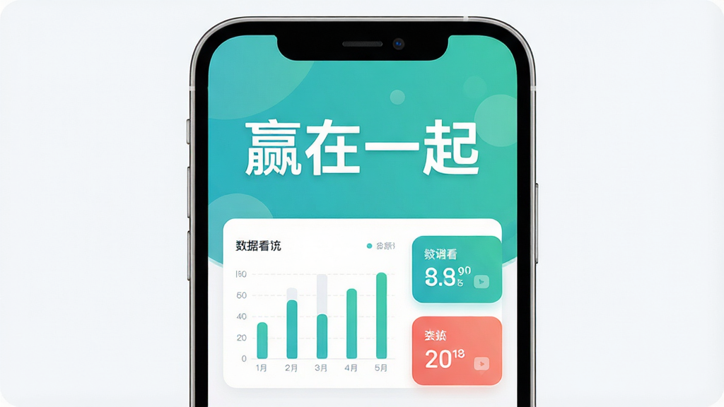 һ��չʾ��Ӯ��һ���������Ľ����ͼƬ��������һ���ֻ���Ļ����Ļ������ʾ��Ӯ��һ���ĸ����֣��·��Ǽ������ݿ��壬������״ͼ�����ֿ�Ƭ�����ֲ��þ����Ű棬����ִ���ƽ����ϸ��Բ�󣬻��ʸɾ��������޶���Ԫ�ء�
