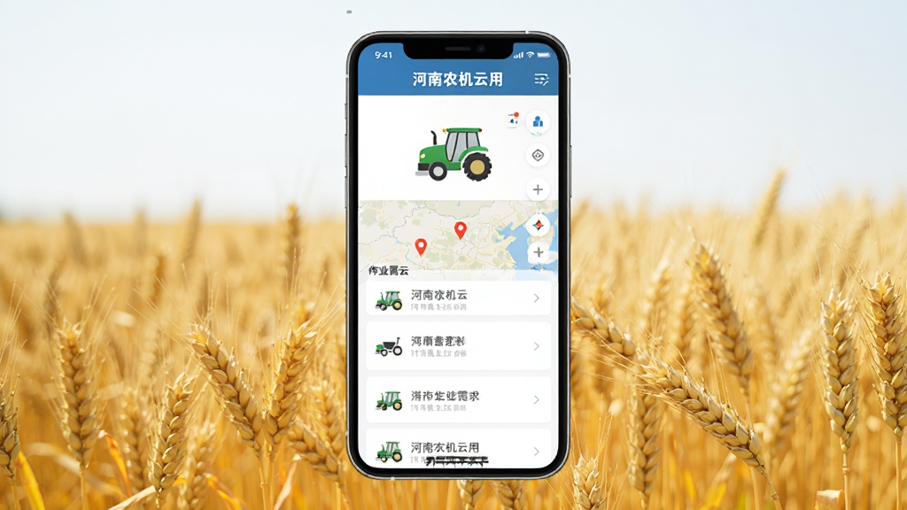 һ��չʾ����ũ����Ӧ�ý�����ֻ�ģ��ͼ���ֻ���Ļ��ʾ�ź���ũ���Ƶ���ҳ��ҳ������ũ��ͼ�ꡢ��ͼ��λ�����ҵ�����б��������ǽ��ɫ�����������������������ִ���ƽ�����ʸɾ��޶���Ԫ��