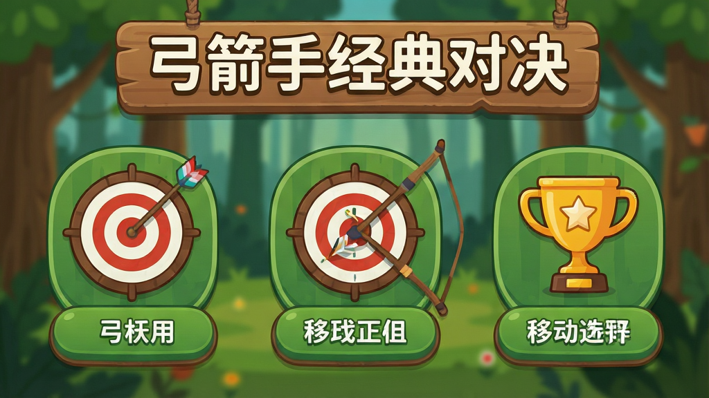 ����չʾһ����Ϸģʽѡ����棬����ǹ̶���ͼ�꣬�м����ƶ���ͼ�꣬�Ҳ��ǽ���ͼ�꣬������