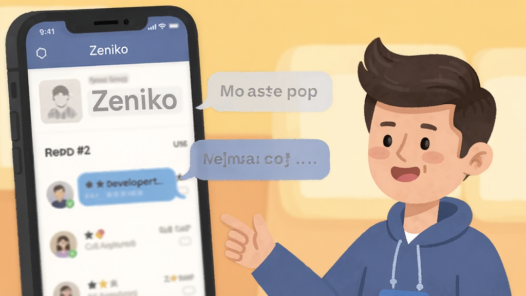 һ��չʾZeniko���������û������Ĳ廭���������ֻ���Ļ��ʾZenikoӦ�ý��棬�Ա���һ�����������ߵĿ�ͨ�������ڽ����û���������Ϣ���ݣ���������ů��ɫ����������б�ƽ�����ʸɾ����޶���Ԫ��