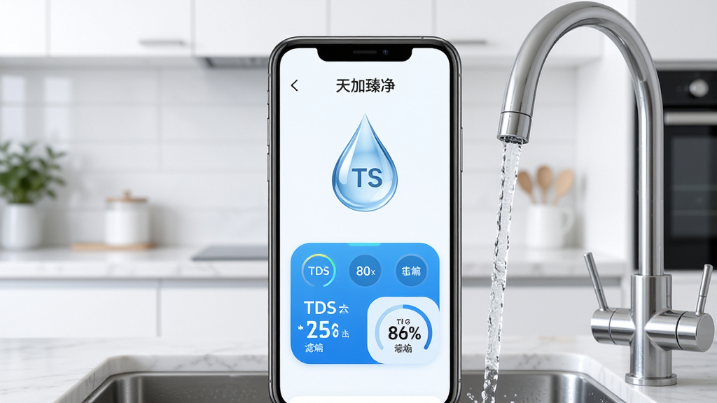 ����龻 �ֻ�App������չʾ������������һ�������ֻ�����Ļ��ʾ���峺��ˮ��ͼ�����ɫ��ˮ�������Ǳ��̣������Ǹɾ�������ִ�����������ˮ��ͷ�����峺��ˮ�������岼�ּ�����ˣ���������ִ���ϸ�ڰ�����Ļ����ʾ��TDS��ֵ����о�����ٷֱȣ����ʸɾ��������޶���Ԫ��