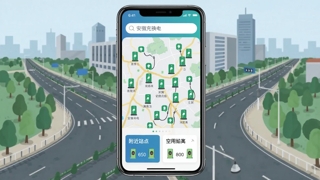 һ���ֻ���Ļչʾ�����ճ任�硱APP�����棬��ͼ�ϲ�����ɫ���׮ͼ�꣬����������д�š����ճ任�硱���ײ���Ƭ��ʾ����վ�����Ϳ���׮�����������ǺϷʳ��е�·������ִ���ƽ�����ʸɾ��޶���Ԫ��