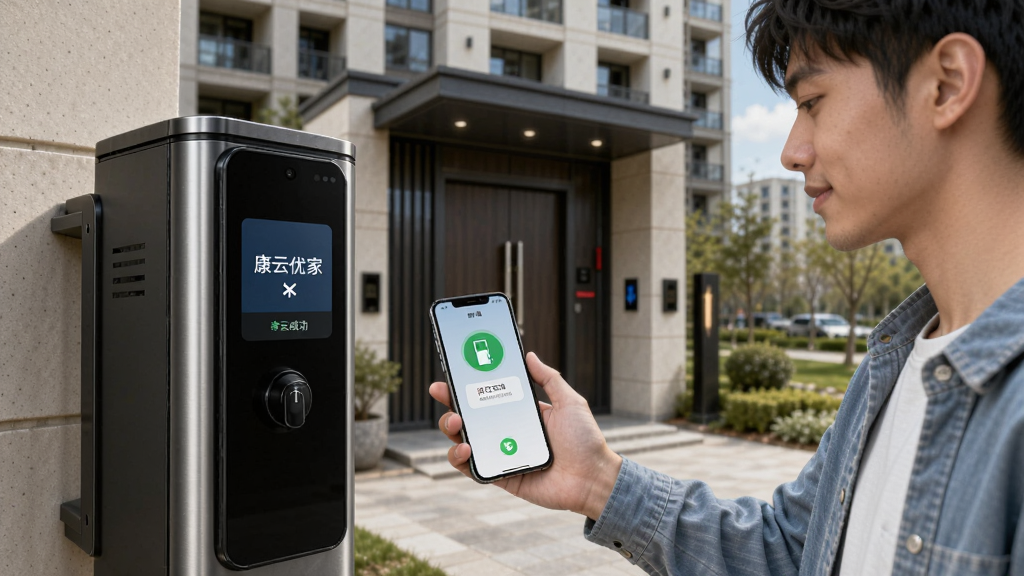 һλ������վ��С���Ž�ǰ���ֳ��ֻ�ʹ�ÿ����ż�App���ţ��ֻ���Ļ��ʾ���ųɹ����棬�������ִ����Ĺ�Ԣ¥���ţ�������дʵ������ϸ�����������ʸɾ���