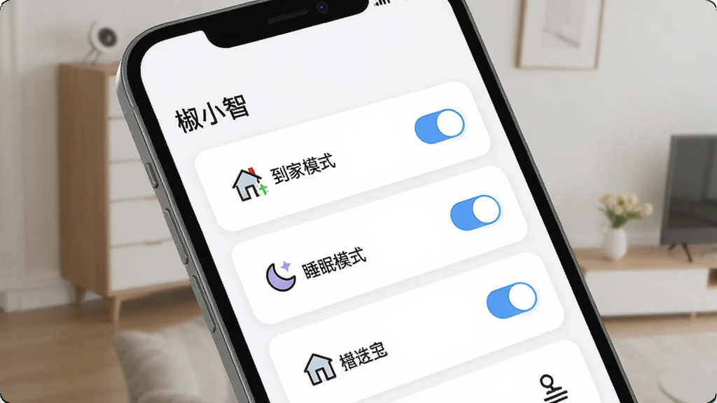 һ��չʾ��С��App���ܳ������ý����ͼƬ���������ֻ���Ļ����ʾ�š���С�ǡ��ı��⣬�·��С�����ģʽ������˯��ģʽ���ȿ�Ƭʽѡ�ÿ����Ƭ���п��ذ�ť�ͼ򵥵�ͼ�꣬�����Ǹɾ��İ�ɫ����񼫼򣬻����������޶���Ԫ�ء�