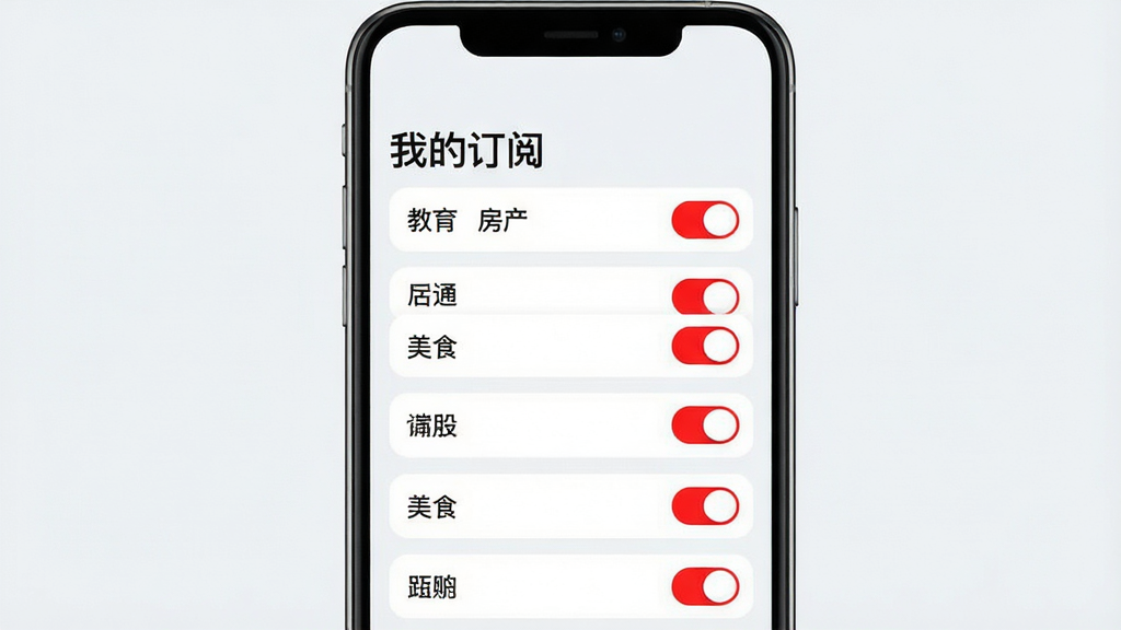 手机界面展示订阅设置页面,顶部写着
