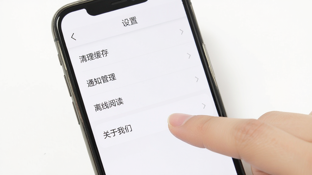 手机屏幕展示APP设置页面,顶部写着