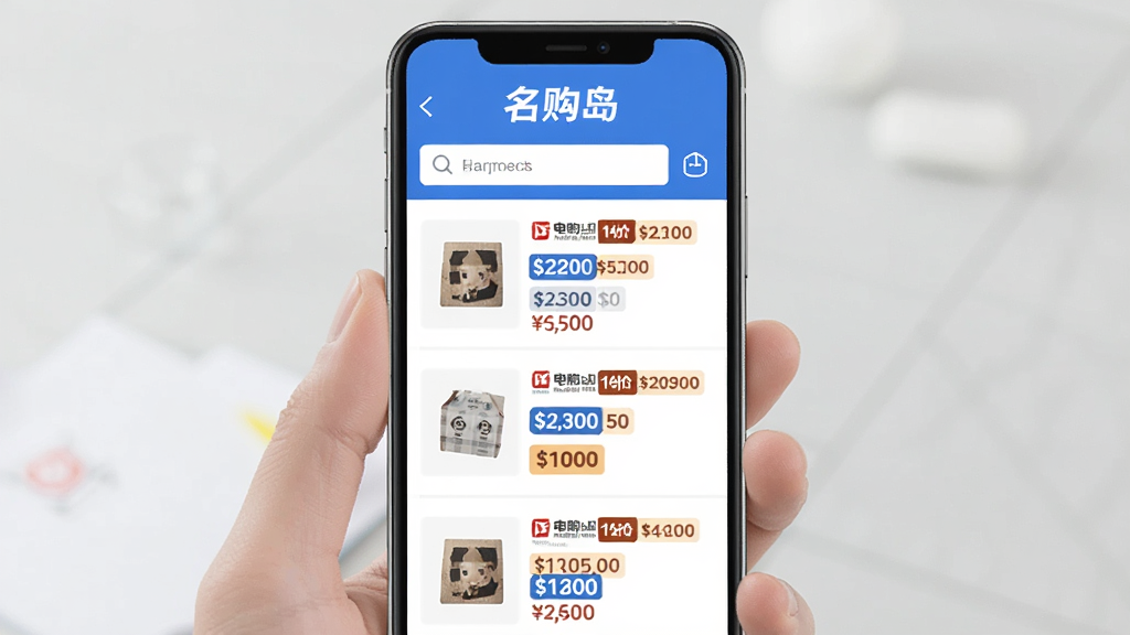 ������ȫ���ȼ۹��ܽ��棬�ֻ���Ļ����ʾ���������Ʒ�б���ÿ����Ʒ�Ա��ж������ƽ̨�ļ۸��ǩ���۸�ӵ͵������У���ͼ�����Ŀ��ɫ��ע�����涥���С������������ֱ�ʶ��������ɫ����ƽ����ƣ��ɾ����࣬��������